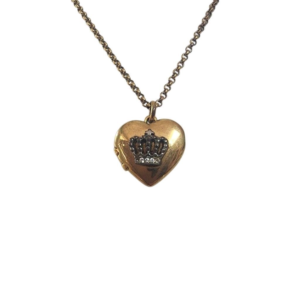 Juicy Couture Gold Tone Heart Locket Necklace & Box